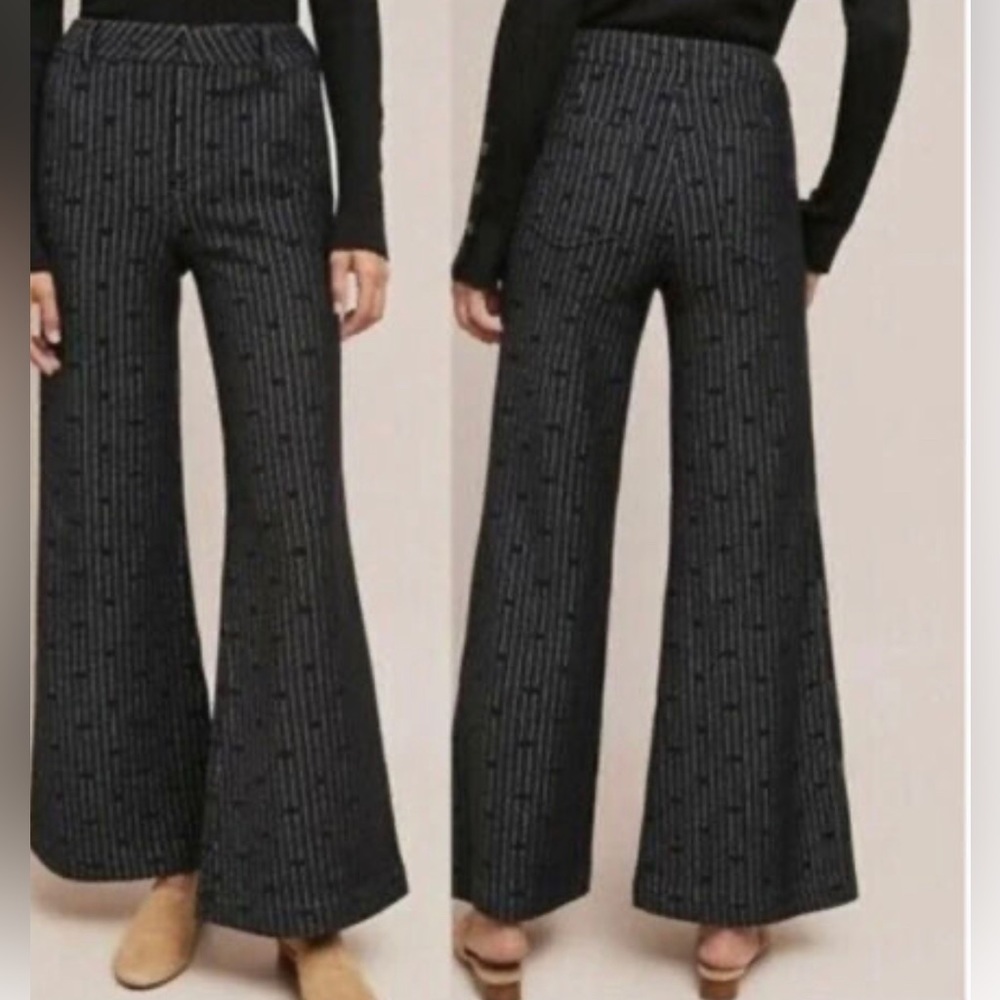 Cartonnier Black Wide Leg Pants size 28 by Anthropologie